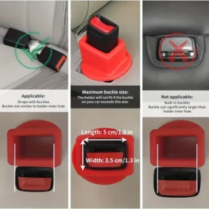 1x fermaglio sedile auto nero blocco silicone alta sicurezza
