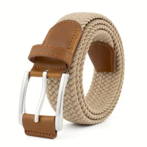 Cintura casual nylon tela beige 105cm fibbia zinco traspirante esterno retrò