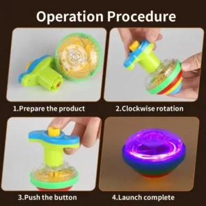 1x trottola LED musicale USB sensore movimento multicolore bambini regalo