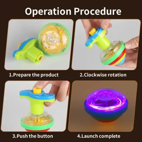 1x trottola LED musicale USB sensore movimento multicolore bambini regalo