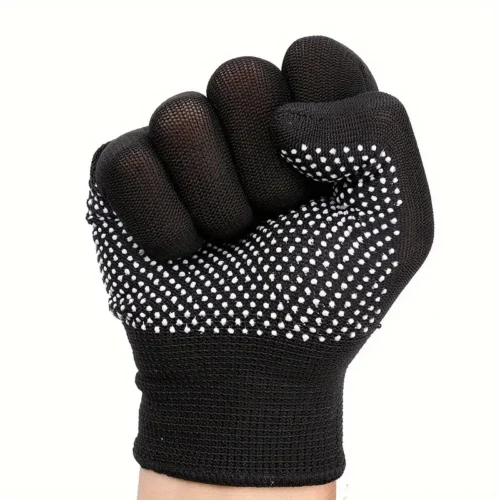 10pz guanti nylon nero puntinati ciclismo campeggio pesca resistenti