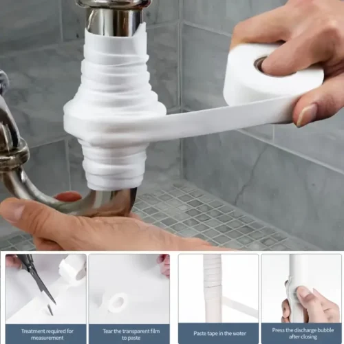 Nastro silicone autofusibile riparazione perdite tubi PVC metallo alta tenuta