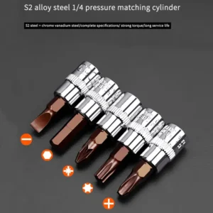 5pz punte cacciavite torx 1/4" adattatore bussola T15 T20 T25 T30 T40