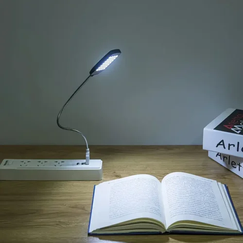 Luce notturna nera USB 28LED super luminosa portatile lettura computer