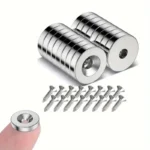 15pz magnete rotondo multiuso ufficio casa foro 10x2.5mm versatili