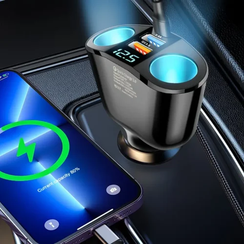 NNJIATUU doppia carica auto USB Type-C display digitale QC3.0 LED rapido