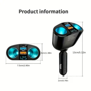 NNJIATUU doppia carica auto USB Type-C display digitale QC3.0 LED rapido