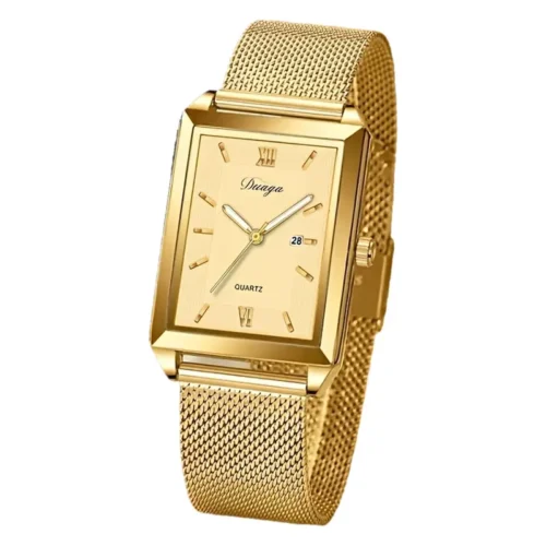 1x orologio quarzo dorato scala romana business regalo uomo donna papà