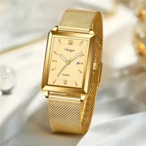 1x orologio quarzo dorato scala romana business regalo uomo donna papà