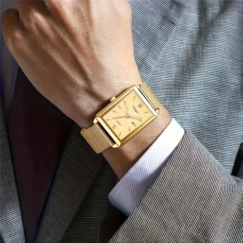 1x orologio quarzo dorato scala romana business regalo uomo donna papà