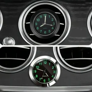 Orologio auto argento mini quarzo luminoso cruscotto elegante precisi veicoli