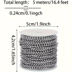Catena acciaio inox 5m connettori chiusura moschettone creazione gioielli