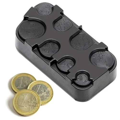 Scatola plastica distributore monete euro organizer compatto portatile