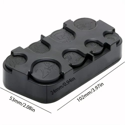 Scatola plastica distributore monete euro organizer compatto portatile