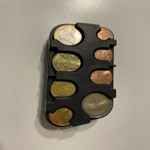Scatola plastica distributore monete euro organizer compatto portatile