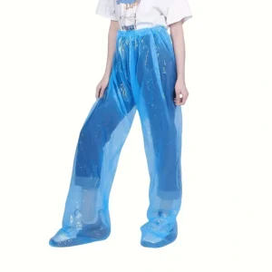 1x pantaloni impermeabili blu leggeri elastici adulti antivento resistenti