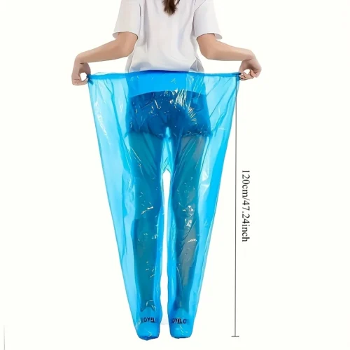 1x pantaloni impermeabili blu leggeri elastici adulti antivento resistenti