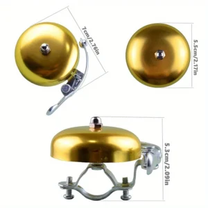 Campanello bici classico DORATO ottone suono forte chiaro retrò elegante