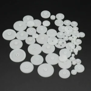 Set ingranaggi plastica 58pz robotica modellismo fai-da-te bianco accessori