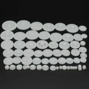 Set ingranaggi plastica 58pz robotica modellismo fai-da-te bianco accessori