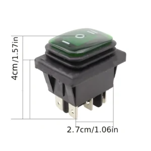 1x interruttore pedale LED VERDE KCD4 ON-OFF-ON 6pin controllo industriale