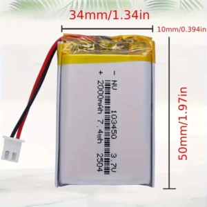 1x batteria 103450 3.7V 2000mAh power bank lampada estetica portatile