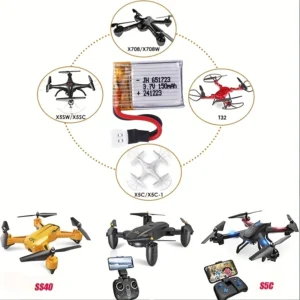 JST PH 2.0mm 3.7V 110mAh 301230 batteria Li-Po tastiera mini wireless