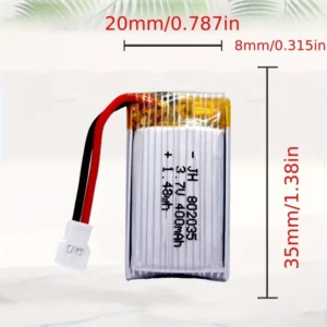 ENERGYBATTERY 802035 3.7V 400mAh batteria litio 25C polimero altoparlante