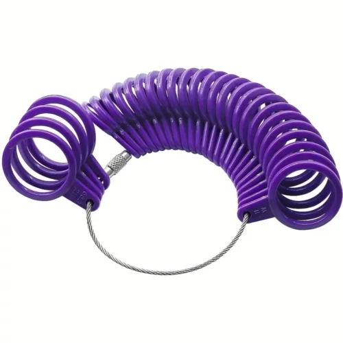 Misuratore anelli 27pz viola calibro dita A-Z USA 1-13 strumento gioielli