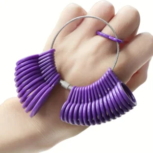 Misuratore anelli 27pz viola calibro dita A-Z USA 1-13 strumento gioielli