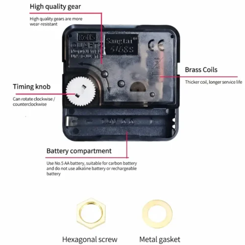 movimento orologio quarzo luminoso silenzioso fai-da-te ricambio meccanismo
