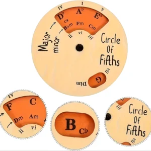 Cerchio quinte legno rustico decorativo didattico teoria musicale tavolo