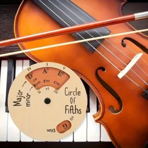 Cerchio quinte legno rustico decorativo didattico teoria musicale tavolo