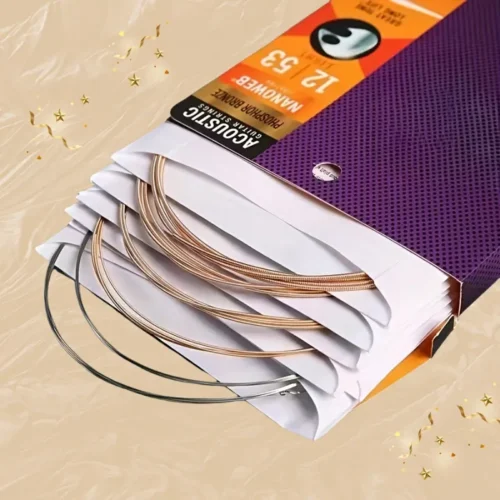 Set corde chitarra acustica 16052 6pz suono brillante regalo vacanze