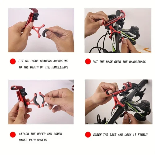 Supporto cellulare bici alluminio manubrio girevole navigazione sicuro