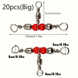 20pz girelle pesca acciaio inox 3 vie connettore mare resistente