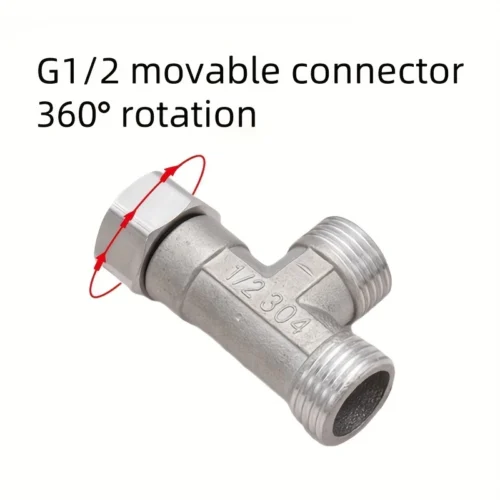 1/2" connettore T acciaio inox 304 valvola doppia uscita bagno giardino