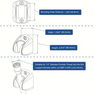 Staffa doccia parete regolabile soffione portatile ampio angolo bagno