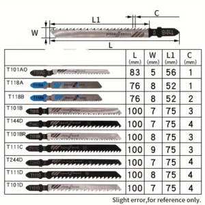 Set 10 lame seghetto alternativo T legno plastica metallo con custodia