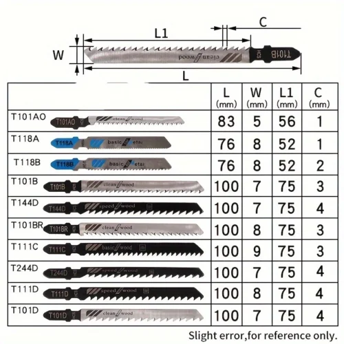 Set 10 lame seghetto alternativo T legno plastica metallo con custodia