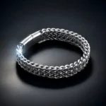 Bracciale catena cubana doppia acciaio inox 22cm chiusura magnetica sport