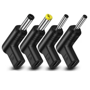 Set 4 adattatori alimentazione DC USB-C tipo C 90° PVC universale LED router