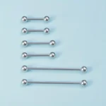 6pz piercing acciaio inox bilanciere lingua capezzolo orecchio barra mix size