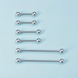 6pz piercing acciaio inox bilanciere lingua capezzolo orecchio barra mix size