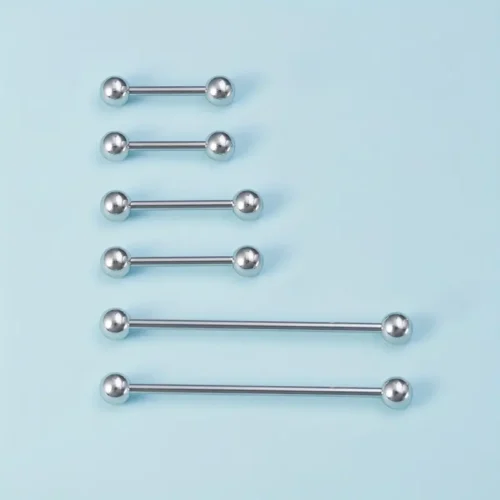 6pz piercing acciaio inox bilanciere lingua capezzolo orecchio barra mix size