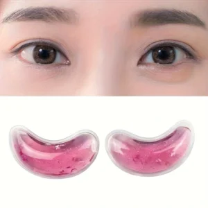 1paio maschere occhi gel riutilizzabili rosa patch rinfrescanti cura viso