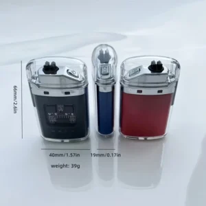 1pz accendino elettronico trasparente USB ricaricabile portatile BIANCO