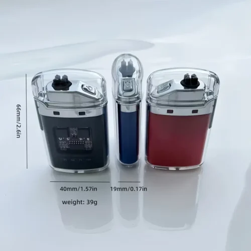 1pz accendino elettronico trasparente USB ricaricabile portatile BIANCO