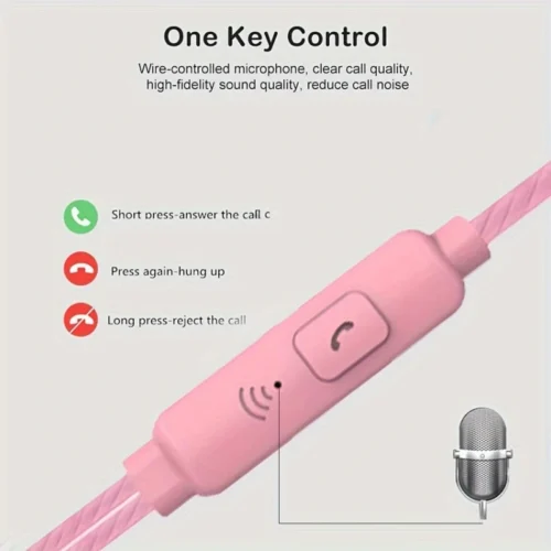 Cuffie semi-in-ear NERE microfono controllo cavo 3.5mm HD unisex sport PC