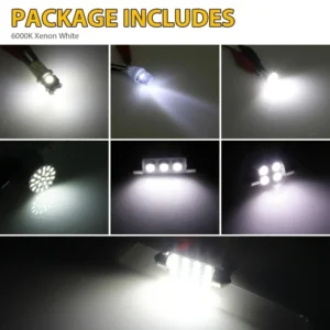Set LED auto 14pz T10 luce interiore doppia punta alta luminosità facile